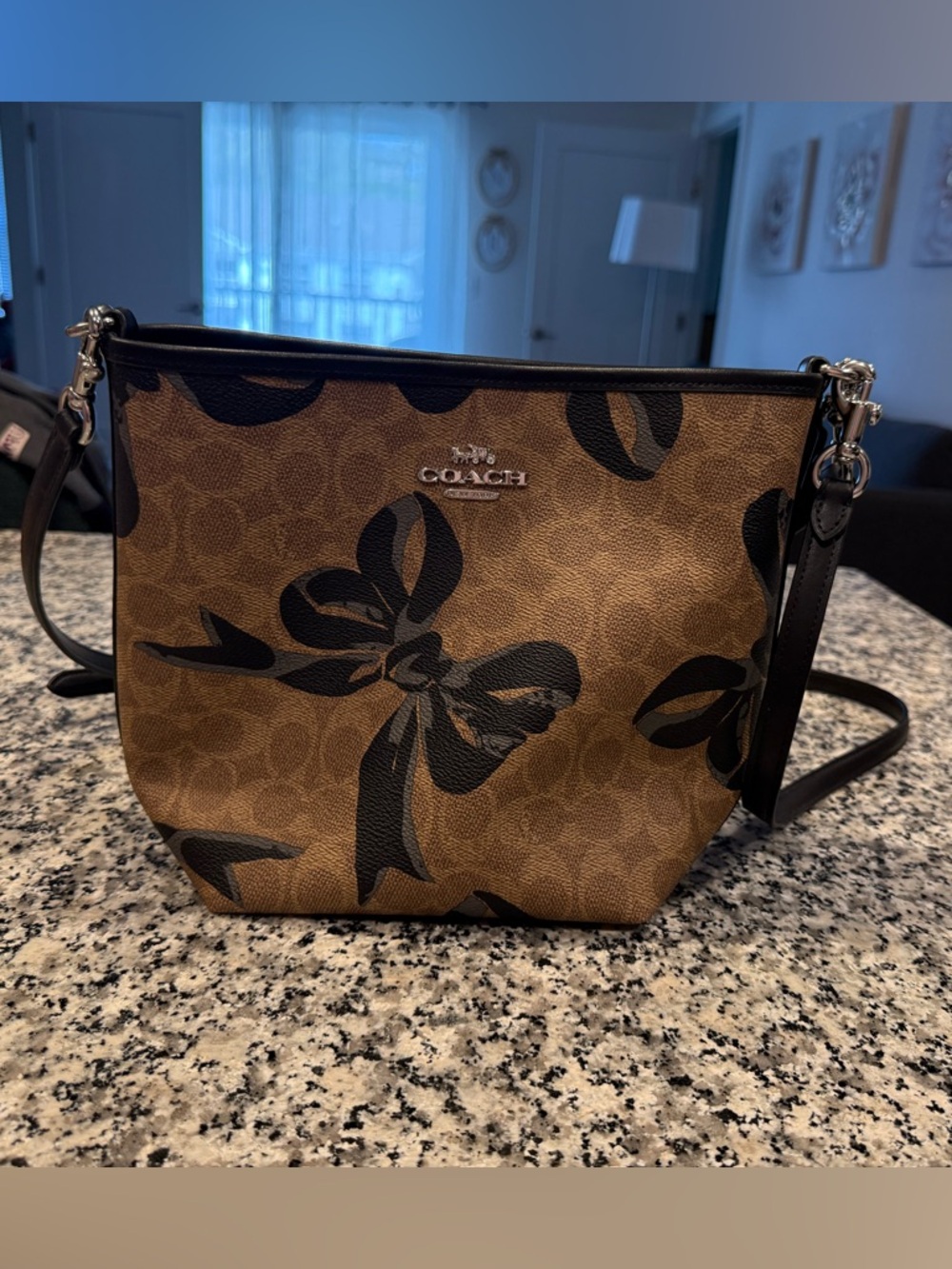 Coach City Bucket Bag In Signature Canvas With
Bow Print